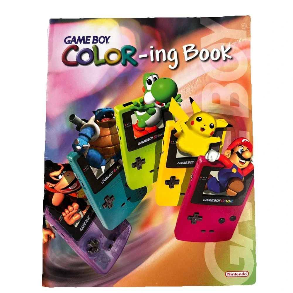 2000 Nintendo Game Boy Color-ing Book New Never Used Clean Mario Pokémon